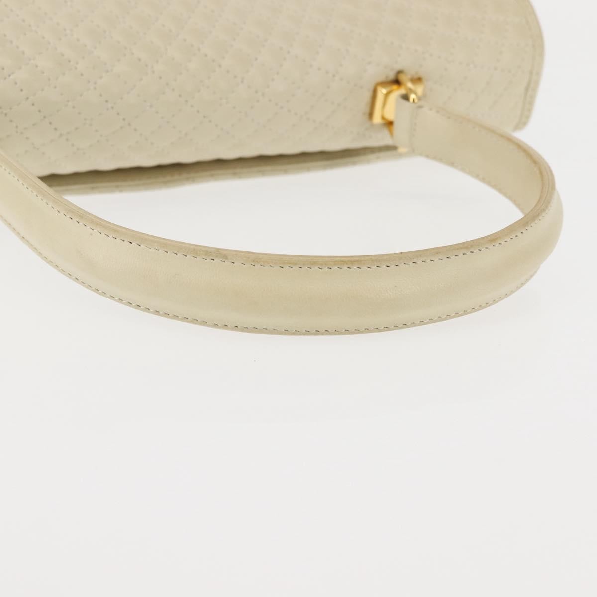 Bally Vintage Quilted Leather Beige Leather Handbag (Pre-Owned)