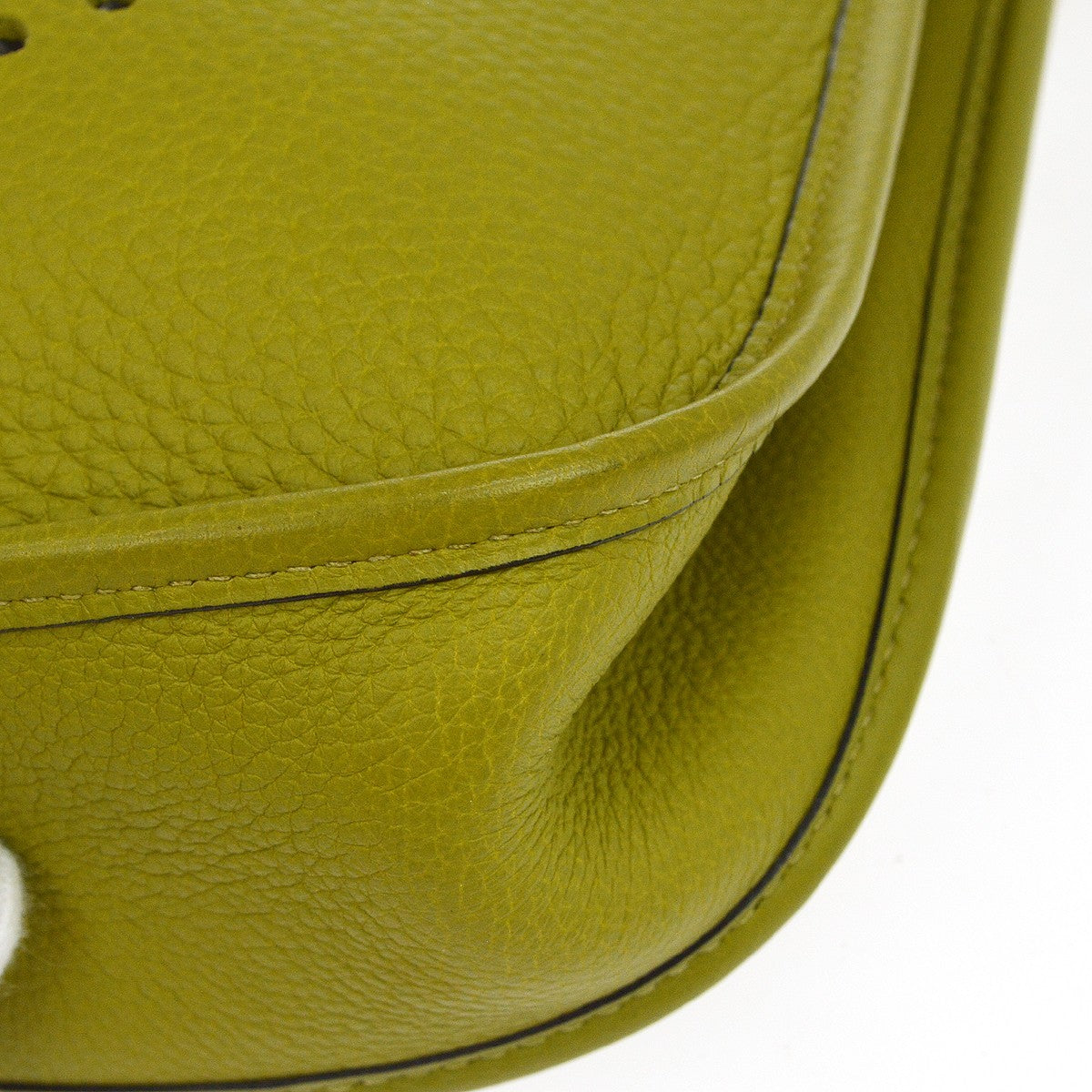 Hermes Evelyne Bag Gen I Clemence Green Leather Handbag (Pre-Owned)