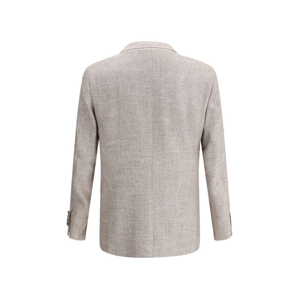Brunello Cucinelli Light Brown Linen Men's Blazer