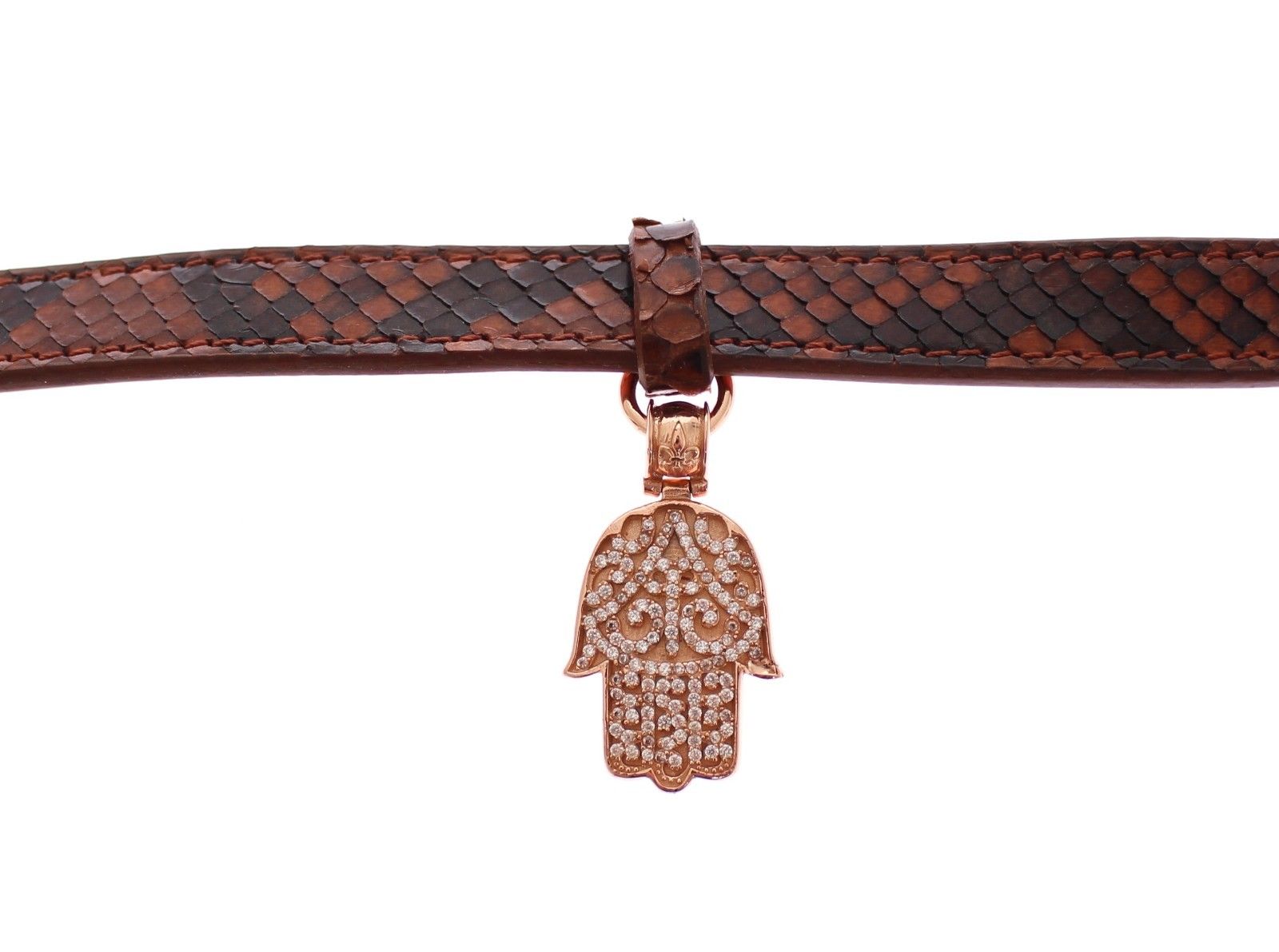 Nialaya CZ Hamsa Eye 18K Gold 925 Silver Men's Bracelet