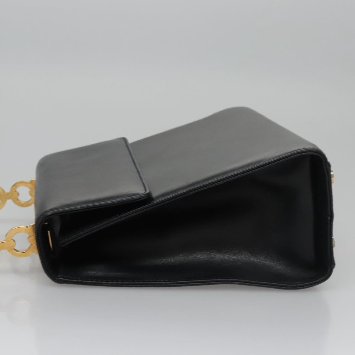 Salvatore Ferragamo Convertible Top Handle Leather Black Leather Handbag (Pre-Owned)