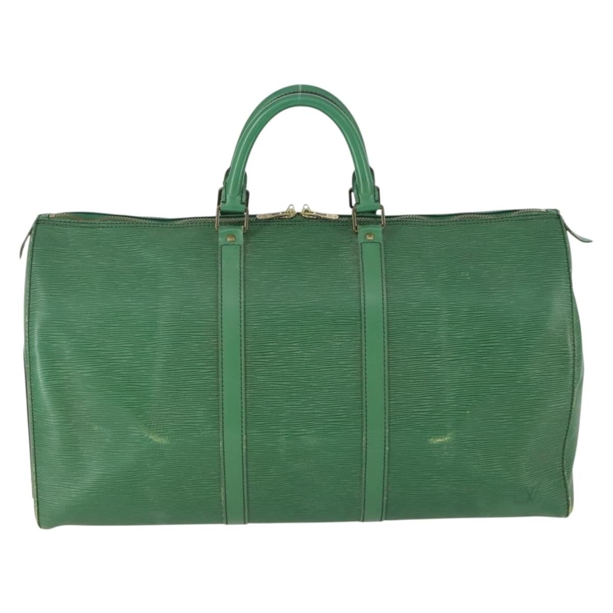 Louis Vuitton Keepall Epi Leather Green Leather Travel Bag Bag (Pre-Owned)