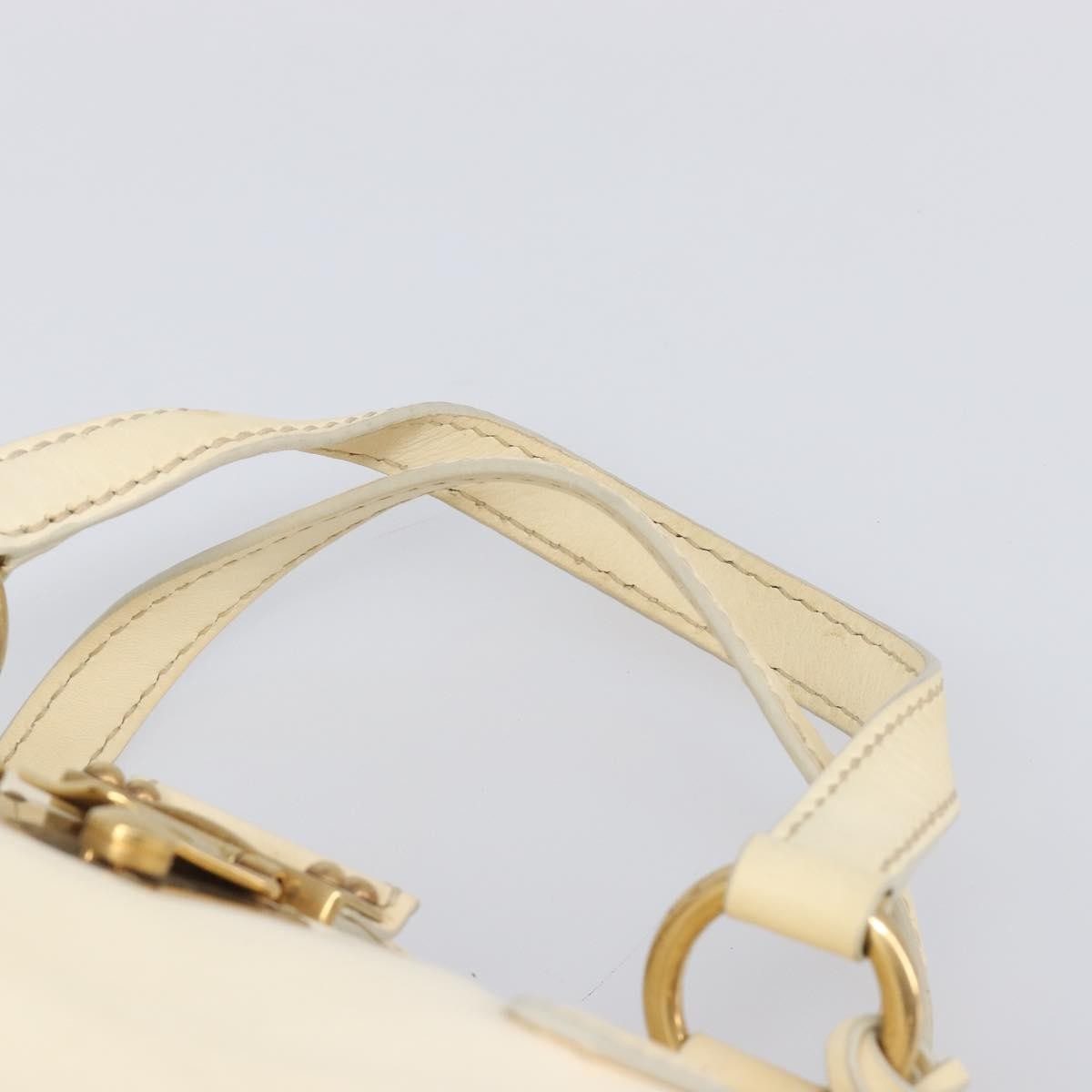 Miu Miu Beau Top Handle Leather Beige Leather Handbag (Pre-Owned)