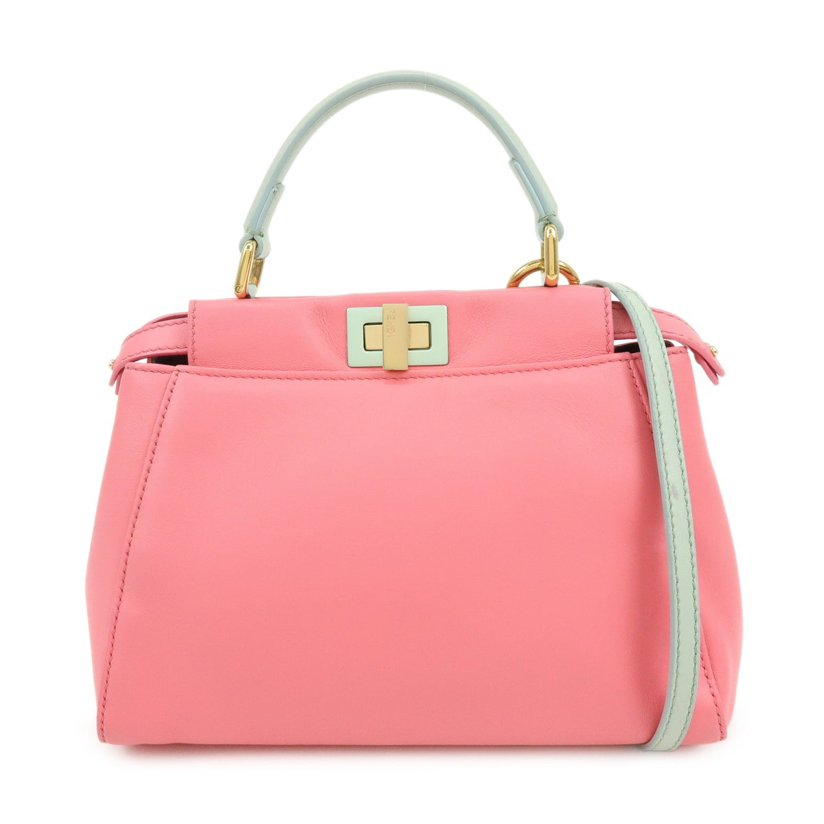 Fendi Peekaboo Leather Pink Leather Handbag (Pre-Owned)
