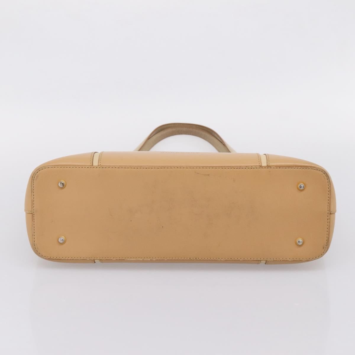 Burberry Handbag Leather Beige Leather Handbag (Pre-Owned)