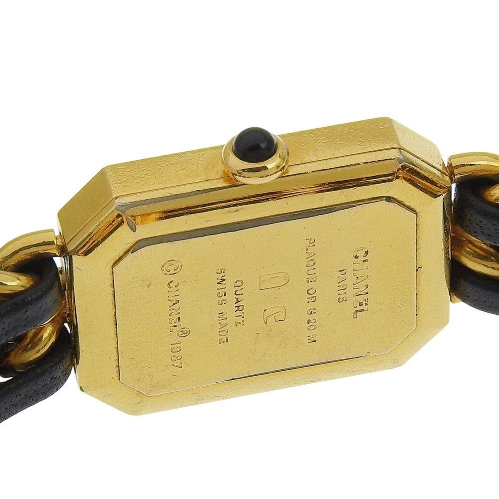Chanel Premiere Rock Quartz Plated Metal And Leather Watch (Pre-Owned)