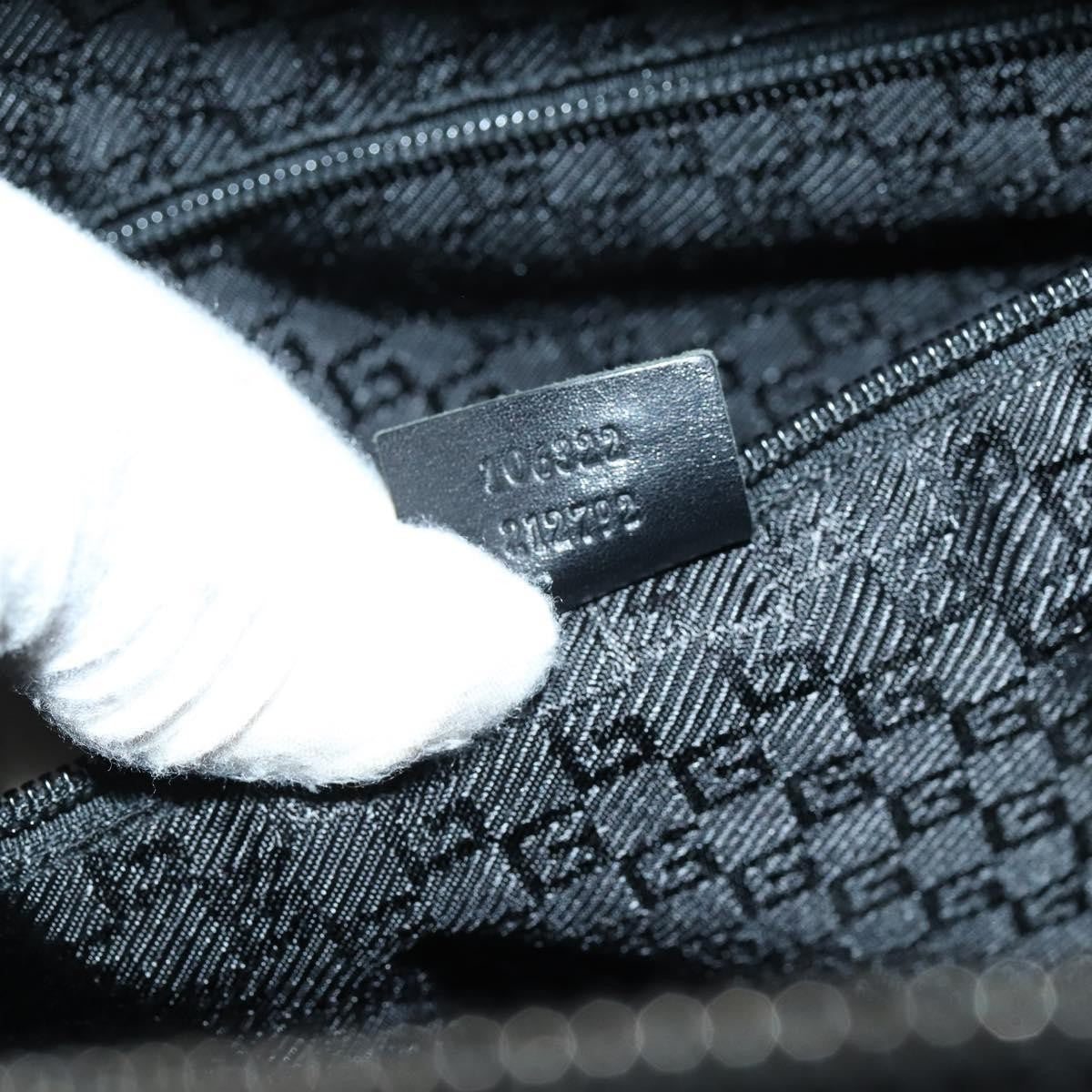 Gucci Vanity Tote Canvas Black Canvas Handbag (Pre-Owned)