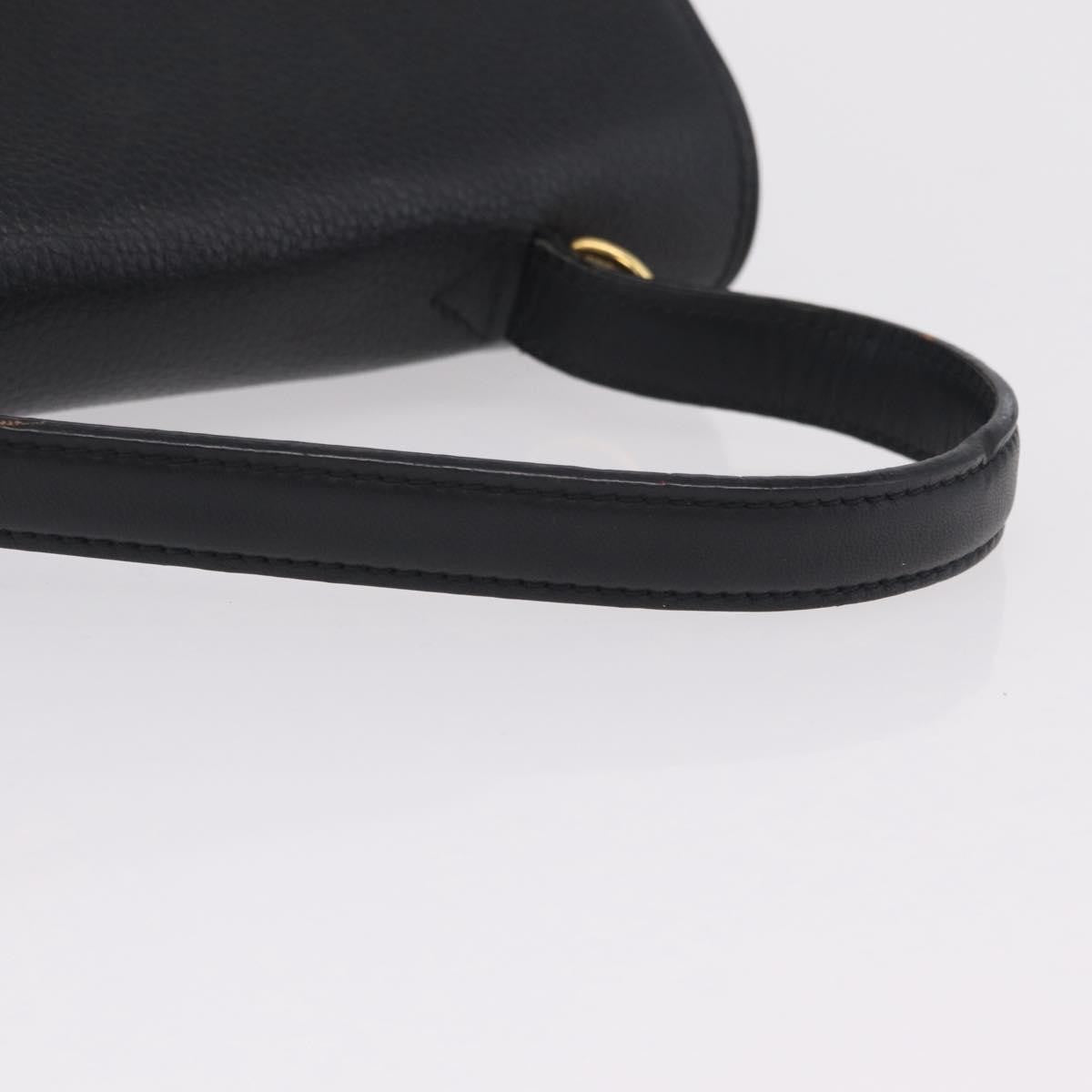 Celine Top Handle Leather Black Leather Handbag (Pre-Owned)