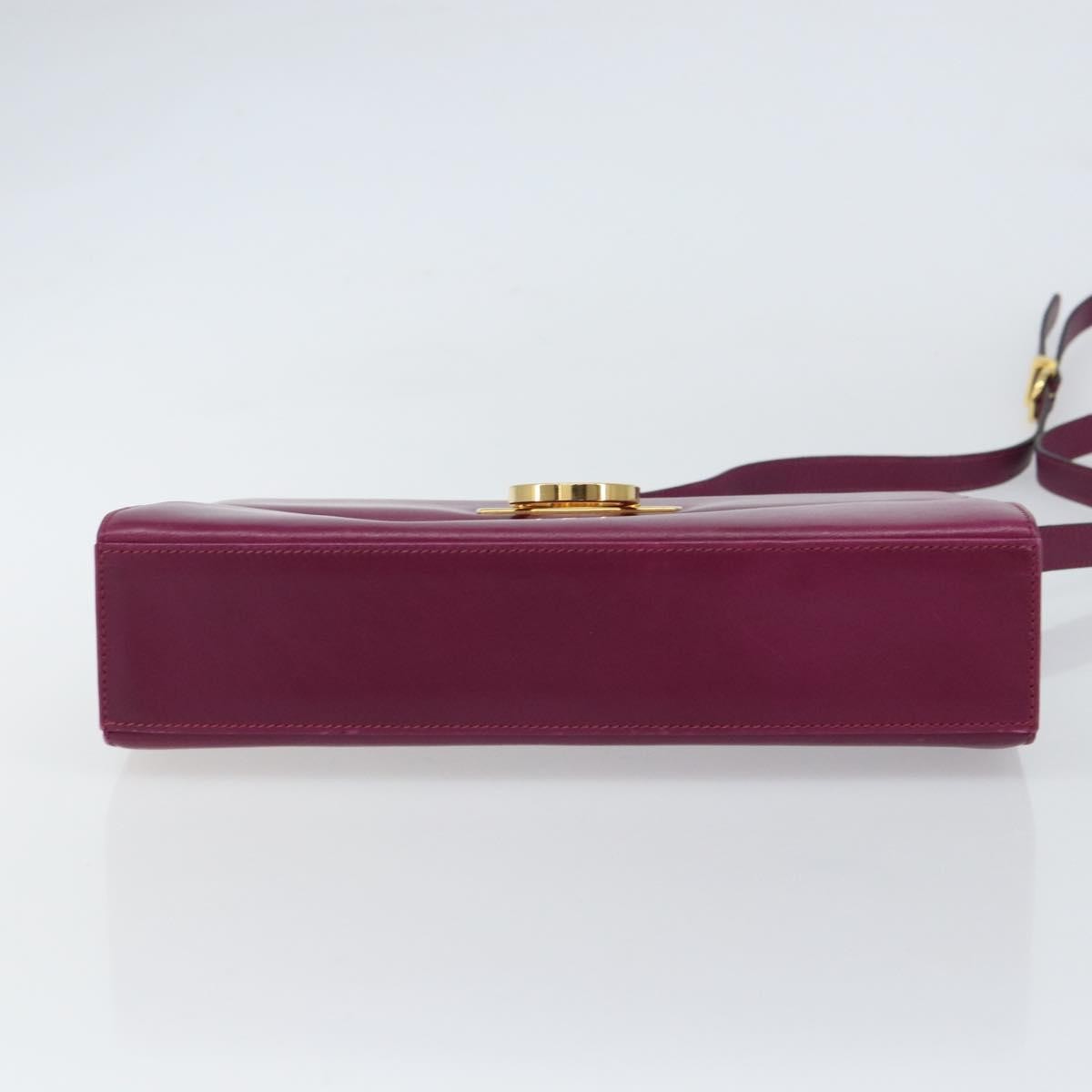 Salvatore Ferragamo Gancini Leather Purple Leather Shoulder Bag Bag (Pre-Owned)
