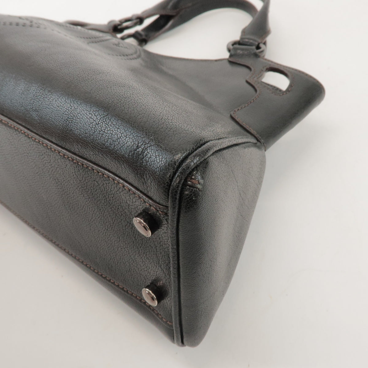 Cartier Marcello Leather Black Leather Handbag (Pre-Owned)