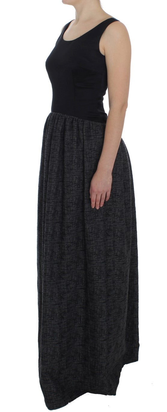 Dolce & Gabbana Black Gray Sheath Gown Full Length Women's Dress