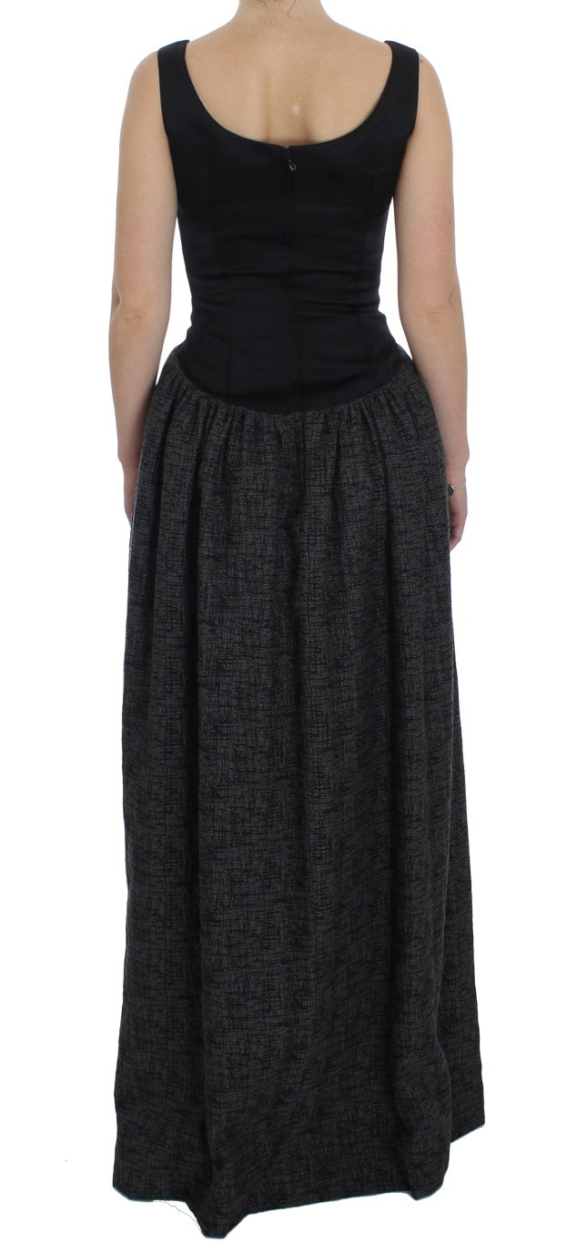 Dolce & Gabbana Black Gray Sheath Gown Full Length Women's Dress