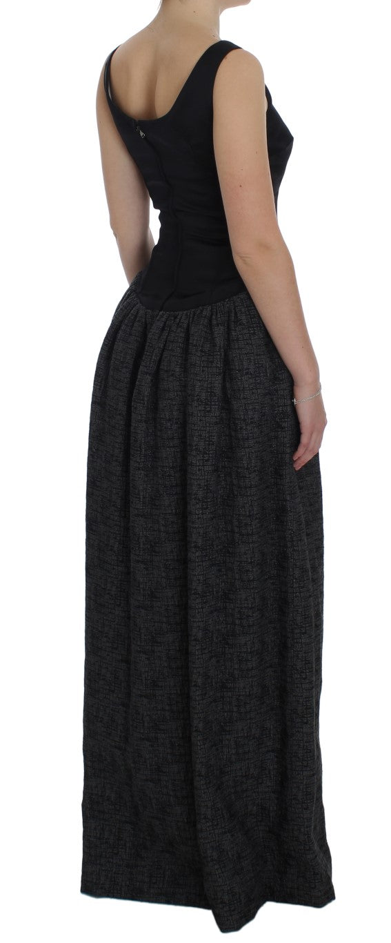 Dolce & Gabbana Black Gray Sheath Gown Full Length Women's Dress