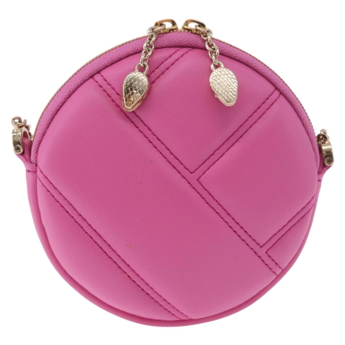 Bvlgari Shoulder Leather Pink Leather Shoulder Bag Bag (Pre-Owned)