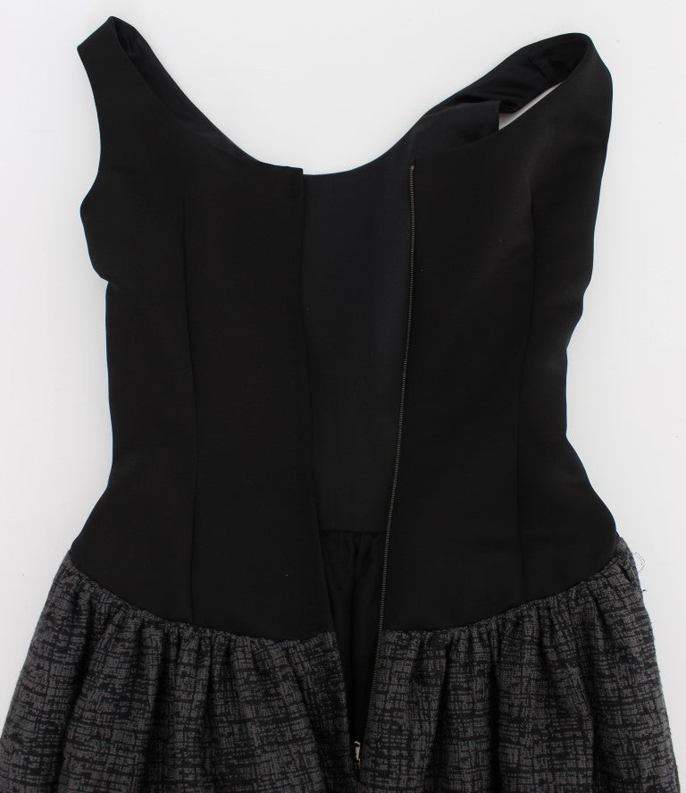 Dolce & Gabbana Black Gray Sheath Gown Full Length Women's Dress
