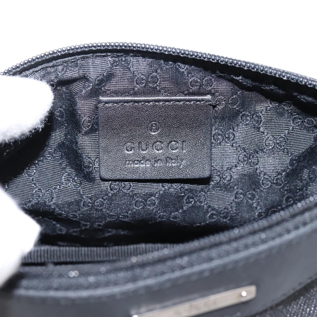 Gucci Web Sherry Line Accessory Pouch Denim & Leather Black Canvas Clutche & Pouche Bag (Pre-Owned)