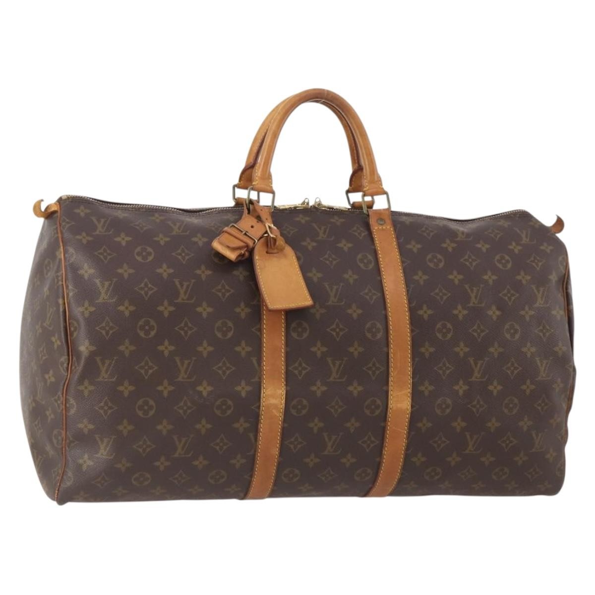 Louis Vuitton Keepall Bag Monogram Canvas Brown Canvas Travel Bag Bag (Pre-Owned)