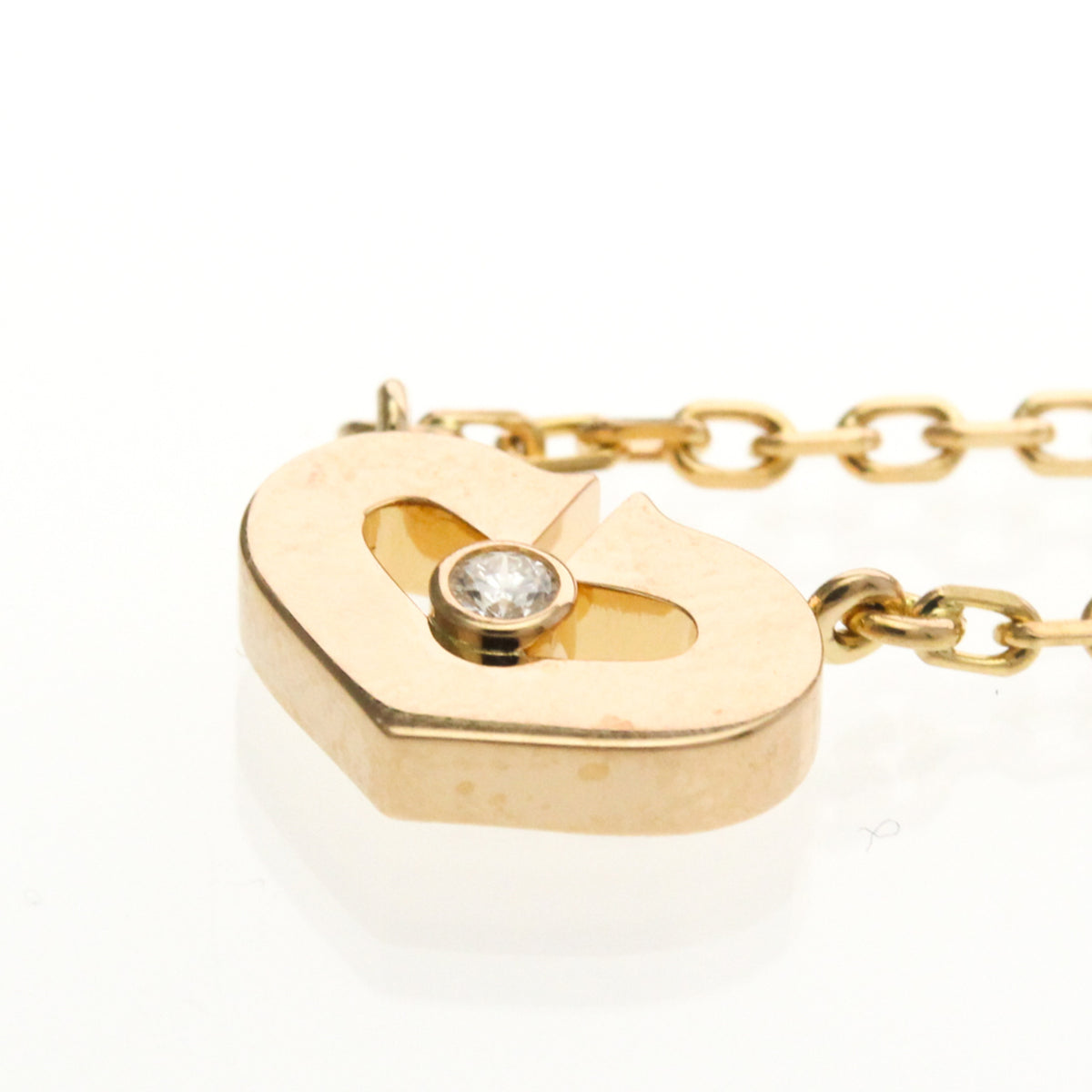 Cartier C Heart De Cartier Pendant 18K Rose Gold With Diamond Gold Pink_Gold Necklace Jewelry (Pre-Owned)