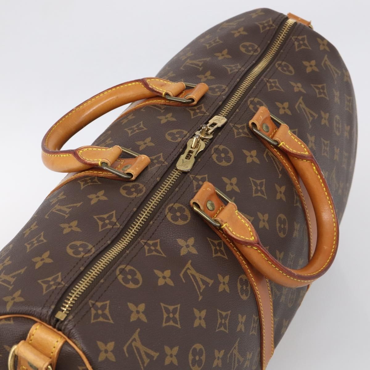 Louis Vuitton Keepall Bandouliere Monogram Canvas Brown Canvas Travel Bag Bag (Pre-Owned)