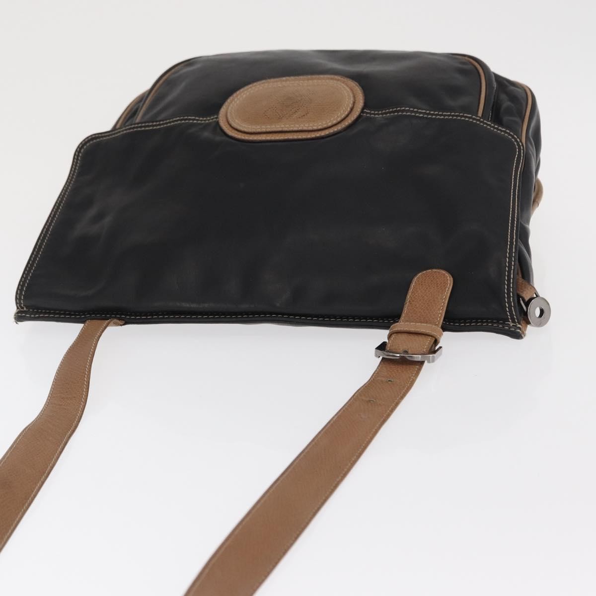 Loewe Anagram Leather Black Leather Shoulder Bag Bag (Pre-Owned)