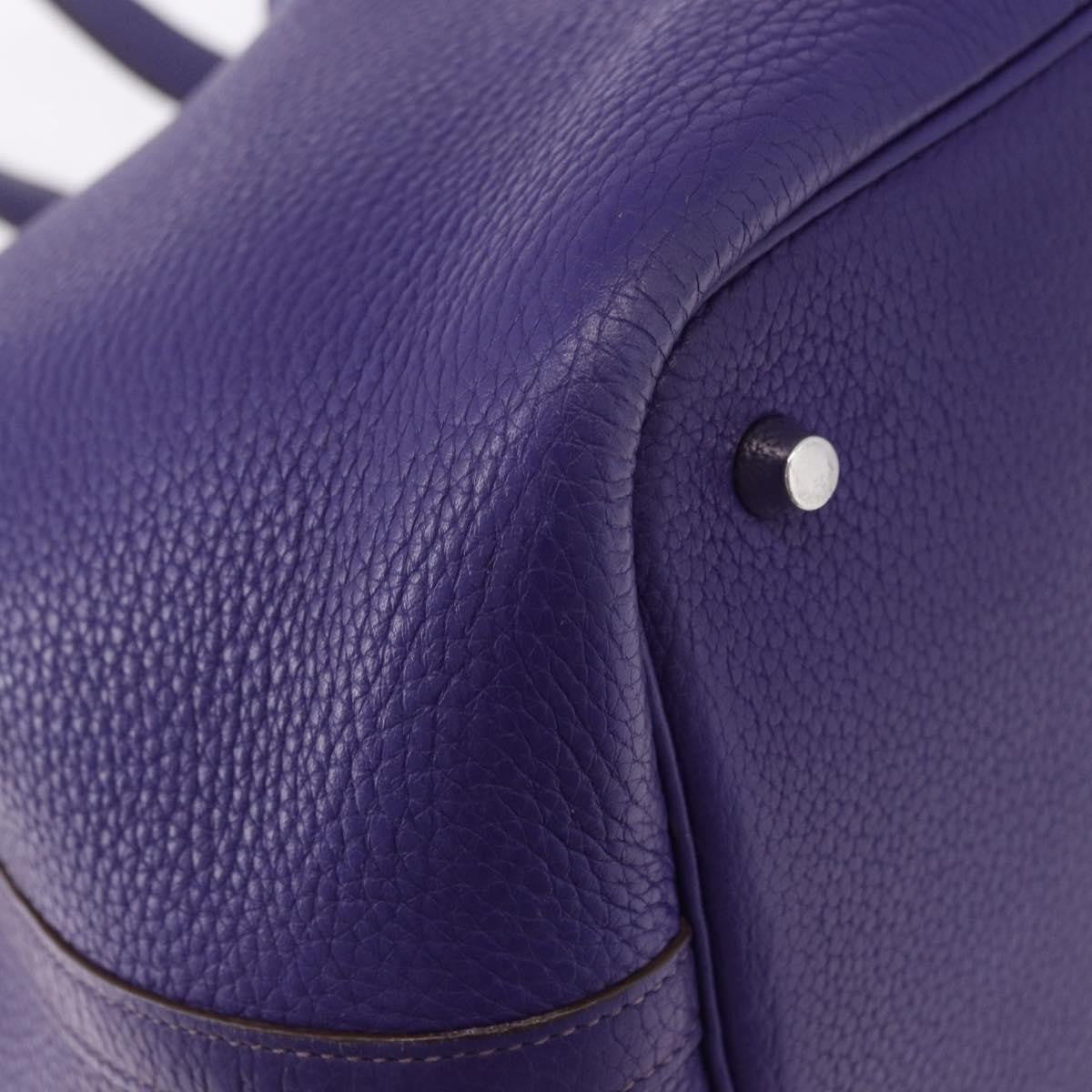 Hermes Picotin Lock Clemence Purple Leather Handbag (Pre-Owned)