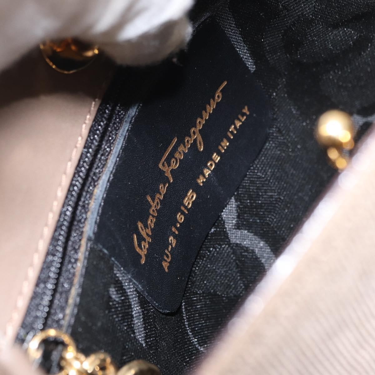 Salvatore Ferragamo Vala Canvas Beige Canvas Handbag (Pre-Owned)