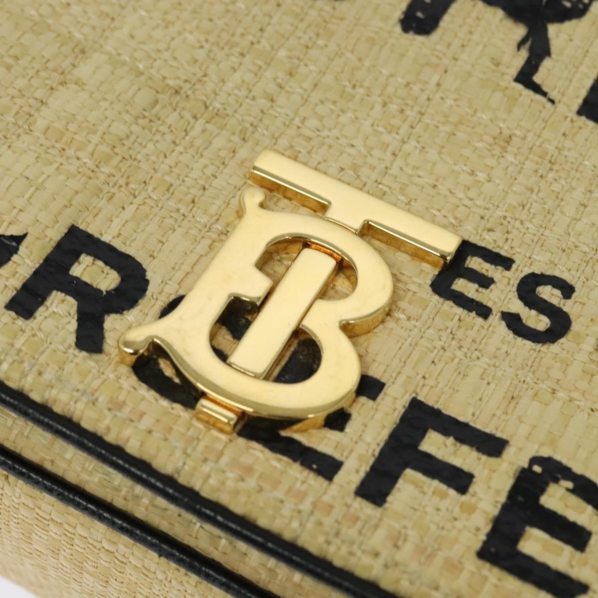 Burberry Lola Printed Raffia Beige Wood Bag (Pre-Owned)