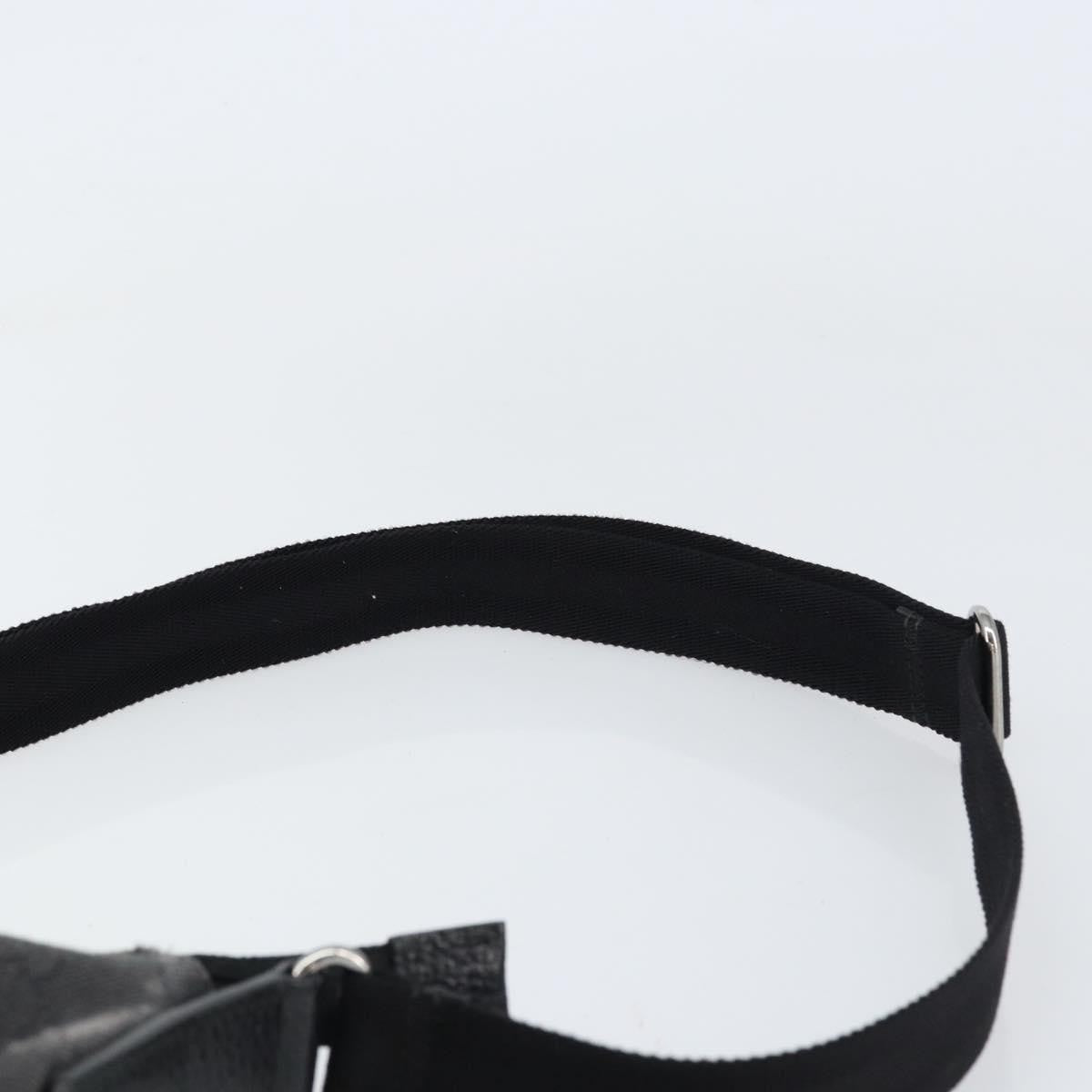 Gucci Zip Messenger Gg Canvas With Perforated Leather Black Canvas Shoulder Bag Bag (Pre-Owned)