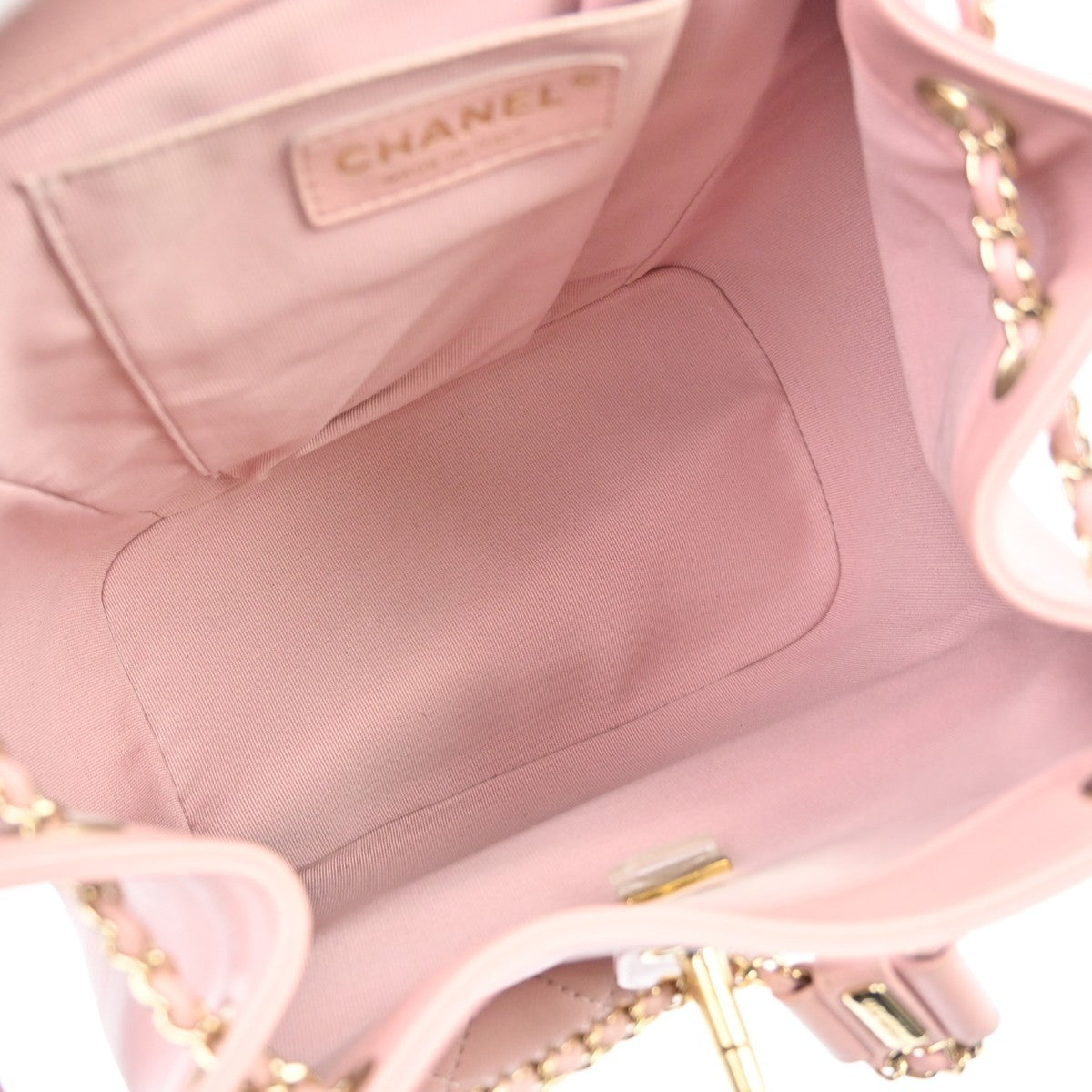 Chanel Duma Drawstring Quilted Leather Pink Leather Backpack Bag (Pre-Owned)