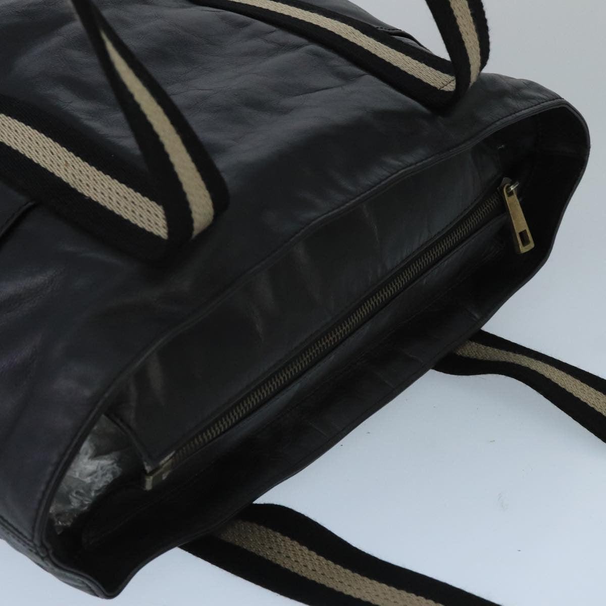 Bally Vintage Leather Black Leather Tote Bag Bag (Pre-Owned)