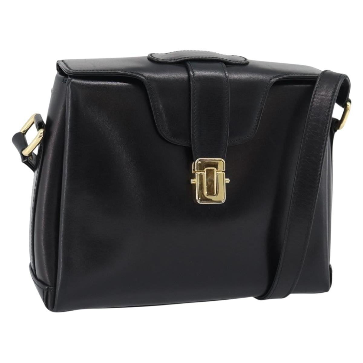 Gucci Vintage Leather Black Leather Shoulder Bag Bag (Pre-Owned)