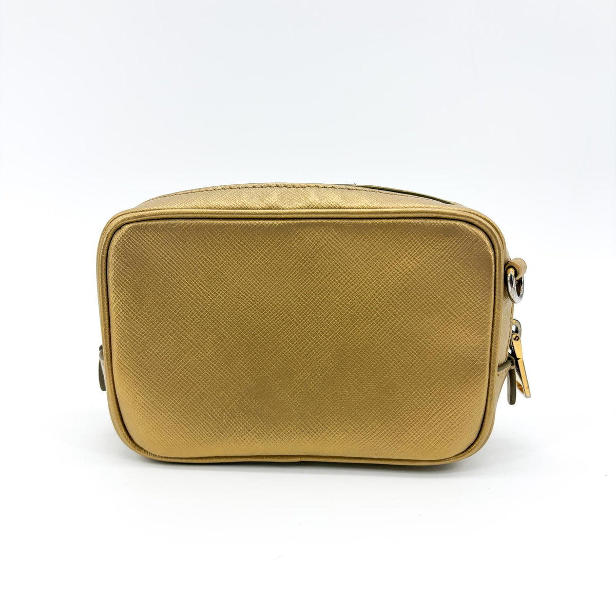 Prada Camera Saffiano Leather Gold Leather Shoulder Bag Bag (Pre-Owned)
