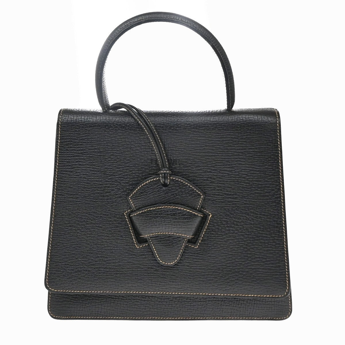 Loewe Barcelona Top Handle Leather Black Leather Handbag (Pre-Owned)