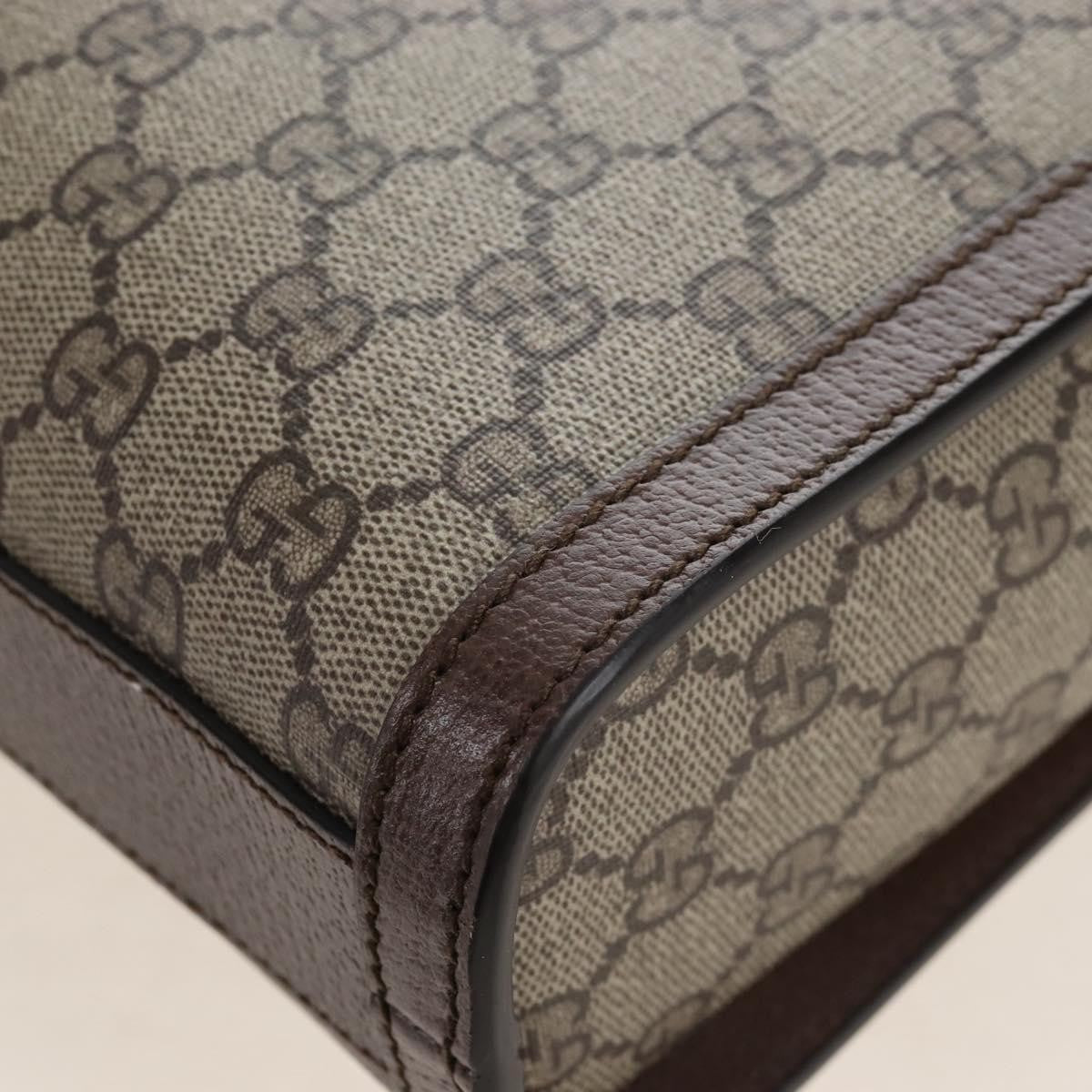 Gucci Cut Out Handle Printed Gg Coated Canvas Brown Canvas Tote Bag Bag (Pre-Owned)