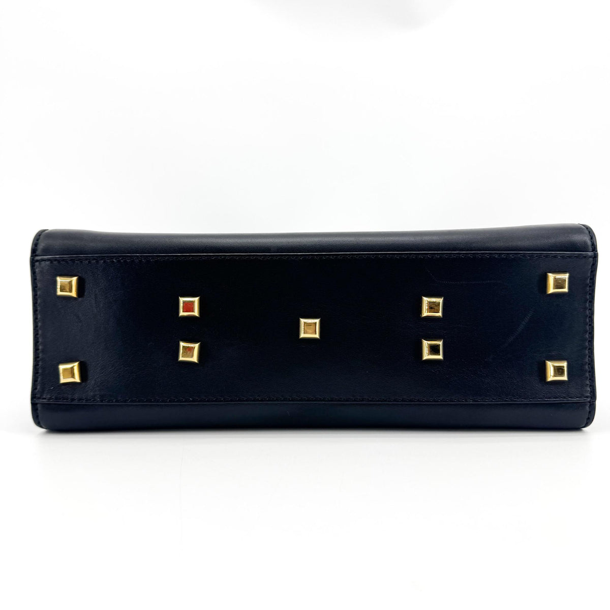 Valentino Garavani My Rockstud Satchel Leather Black Leather Handbag (Pre-Owned)