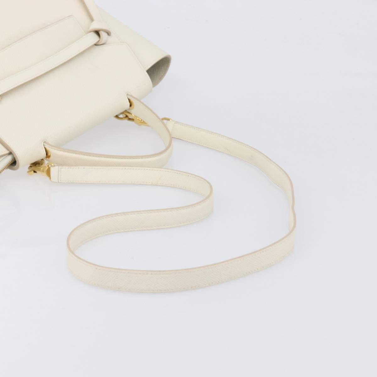 Celine Belt Leather White Leather Handbag (Pre-Owned)