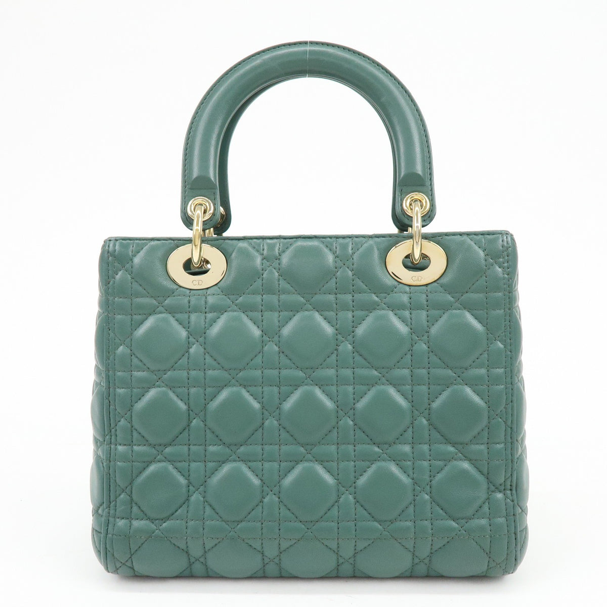 Christian Dior Lady Dior Green Leather Handbag (Pre-Owned)