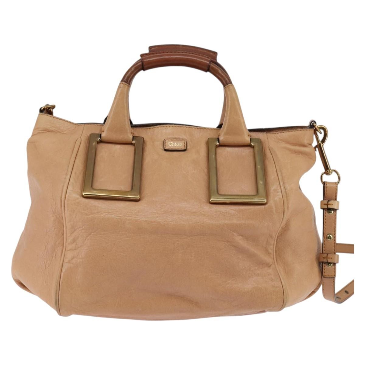 Chloe Ethel Leather Beige Leather Handbag (Pre-Owned)