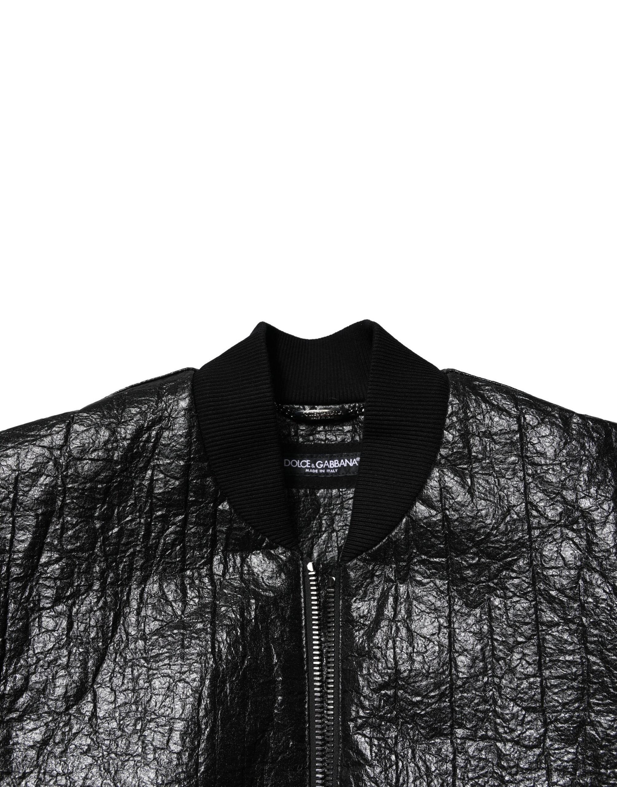 Dolce & Gabbana Black Logo Plaque Bomber Full Zipper Men's Jacket
