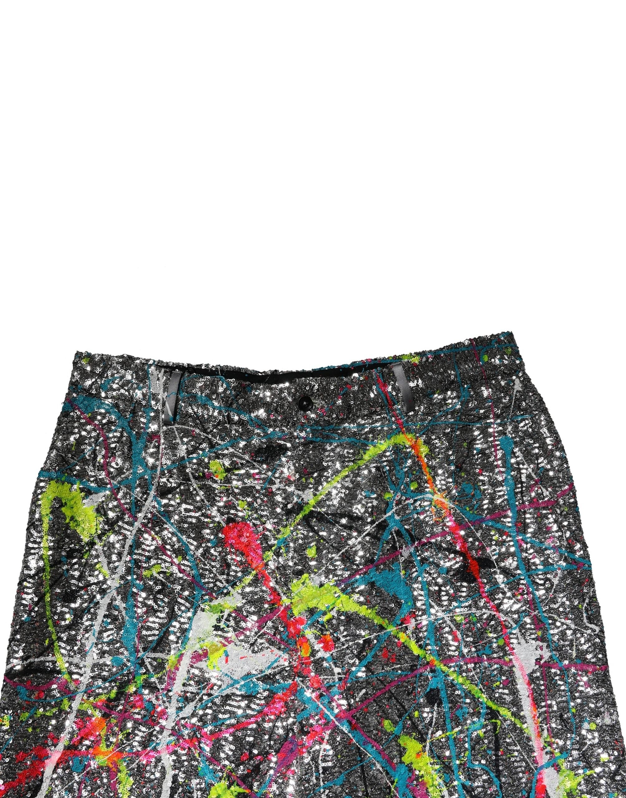 Dolce & Gabbana Multicolor Sequined Embellished Men's Pants