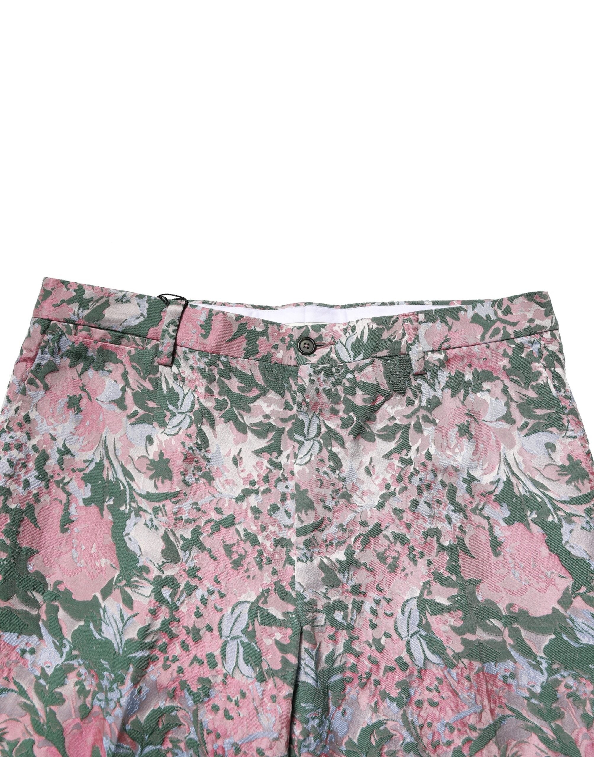 Dolce & Gabbana Multicolor Floral Jacquard Men's Pants
