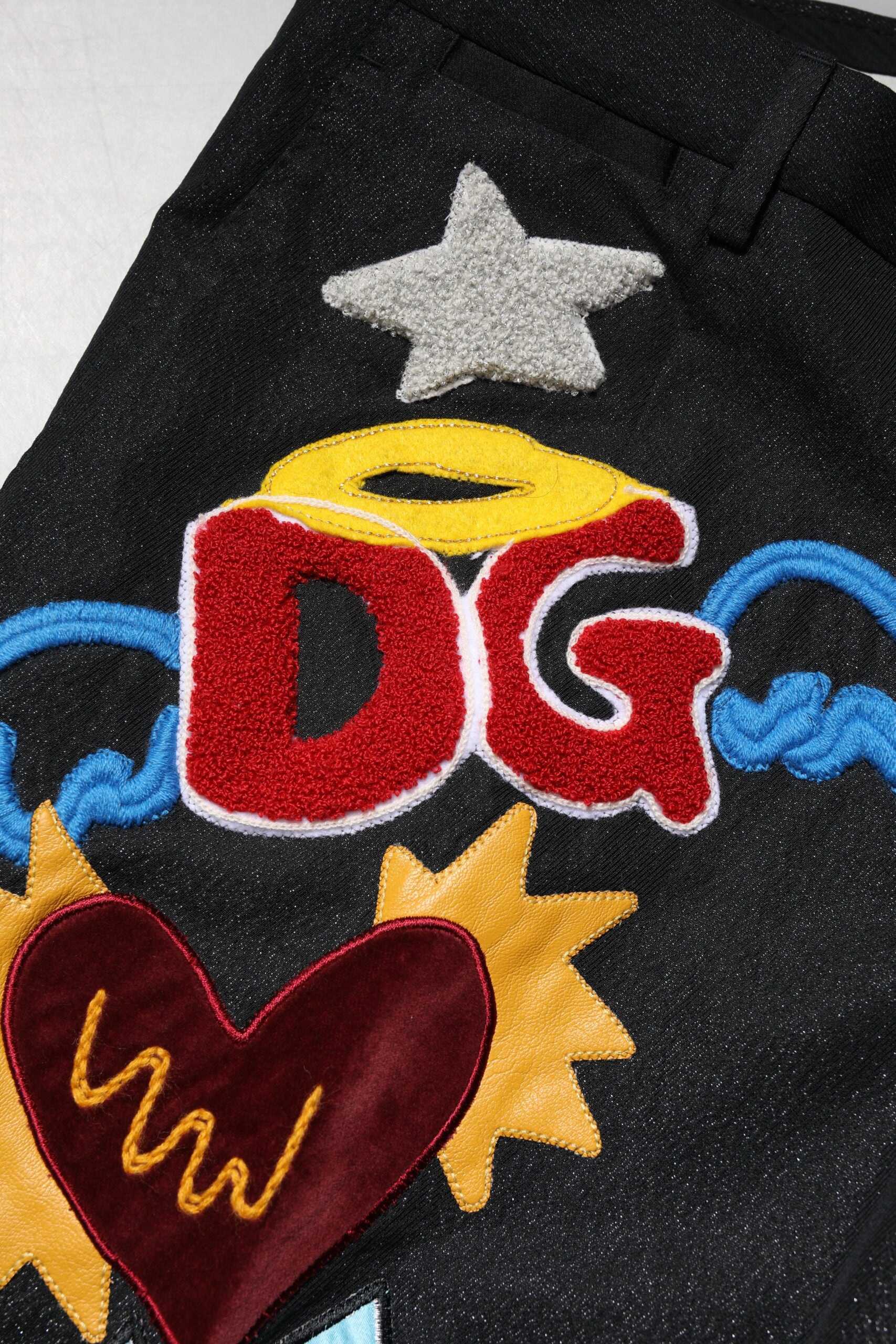 Dolce & Gabbana Black Graphic Embroidery Men Men's Pants