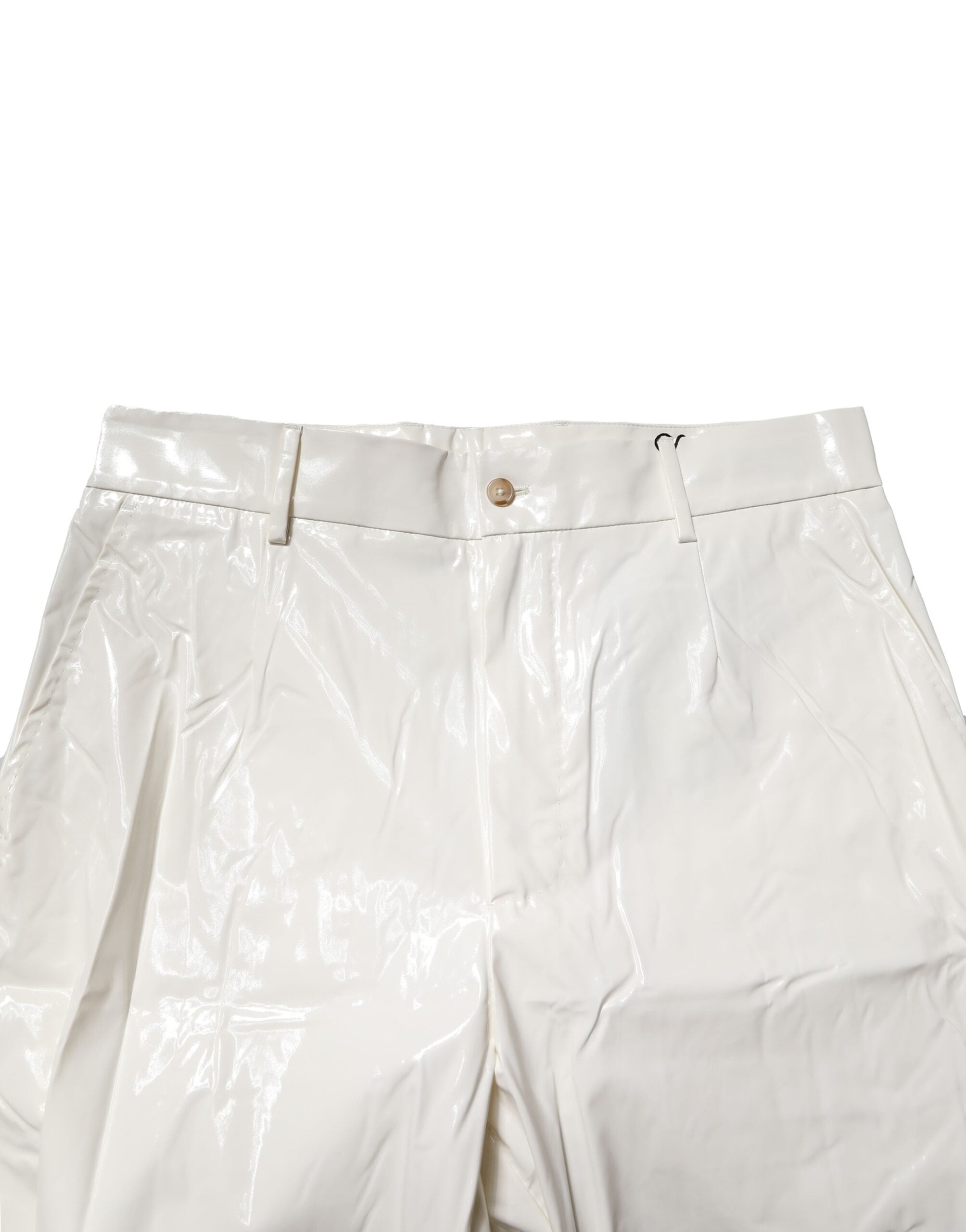 Dolce & Gabbana White Nylon Tapered Dress Men Men's Pants
