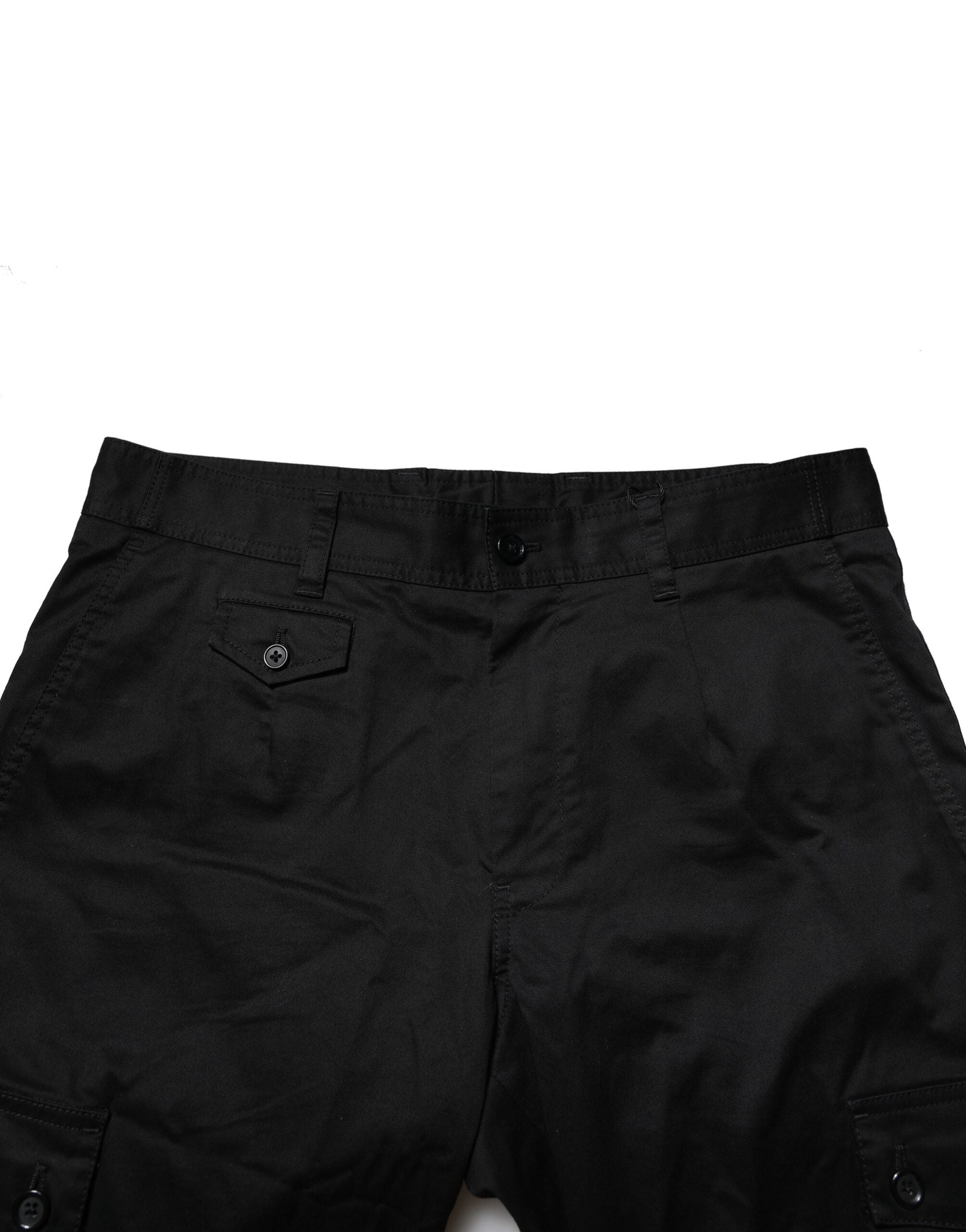 Dolce & Gabbana Black Cotton Dress Slim Formal Men's Pants