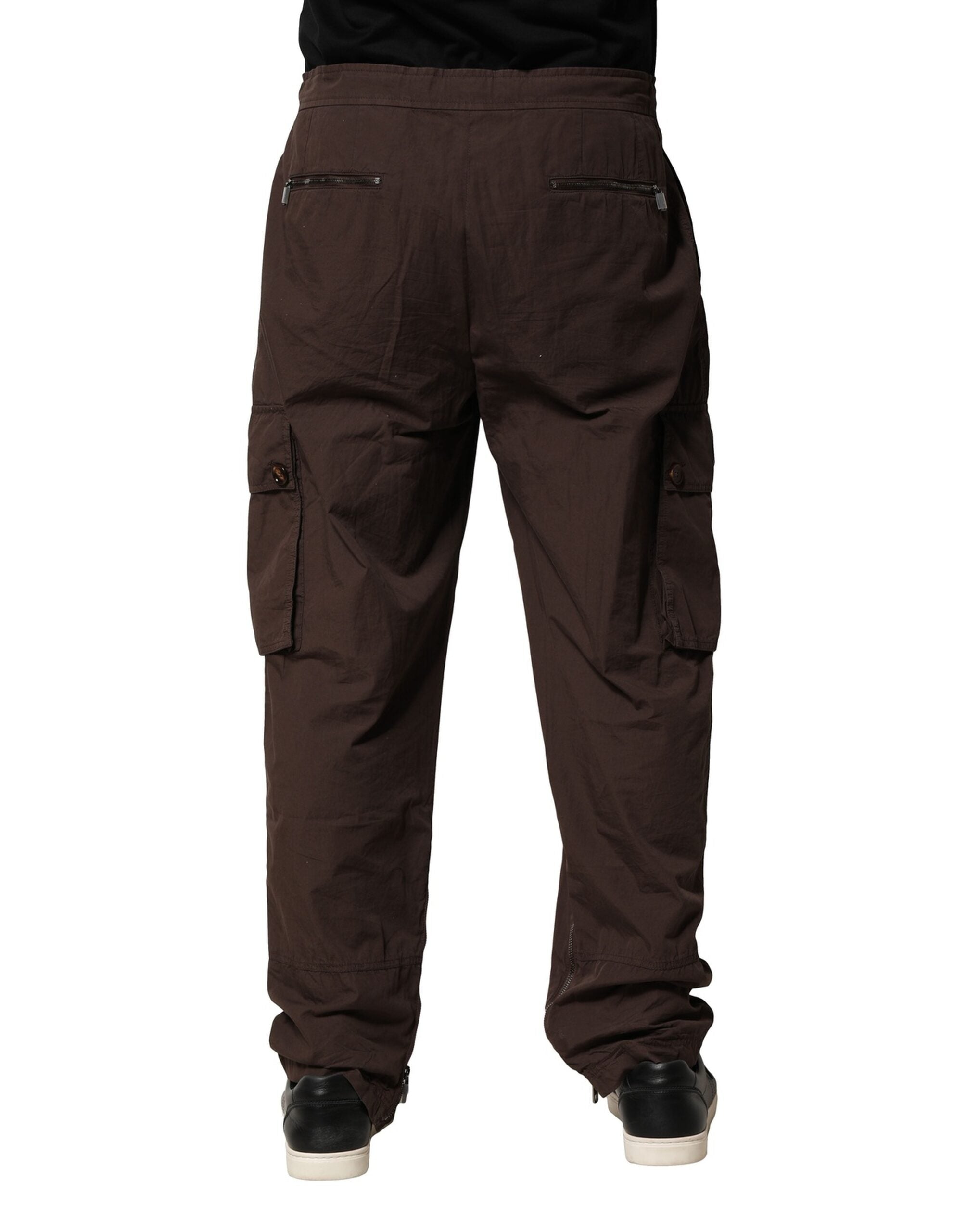 Dolce & Gabbana Brown Cotton Cargo Jogger Men Men's Pants (Pre-Owned)