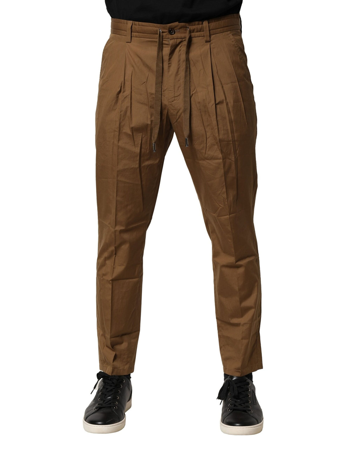Dolce & Gabbana Brown Cotton Chino Mid Waist Men Men's Pants