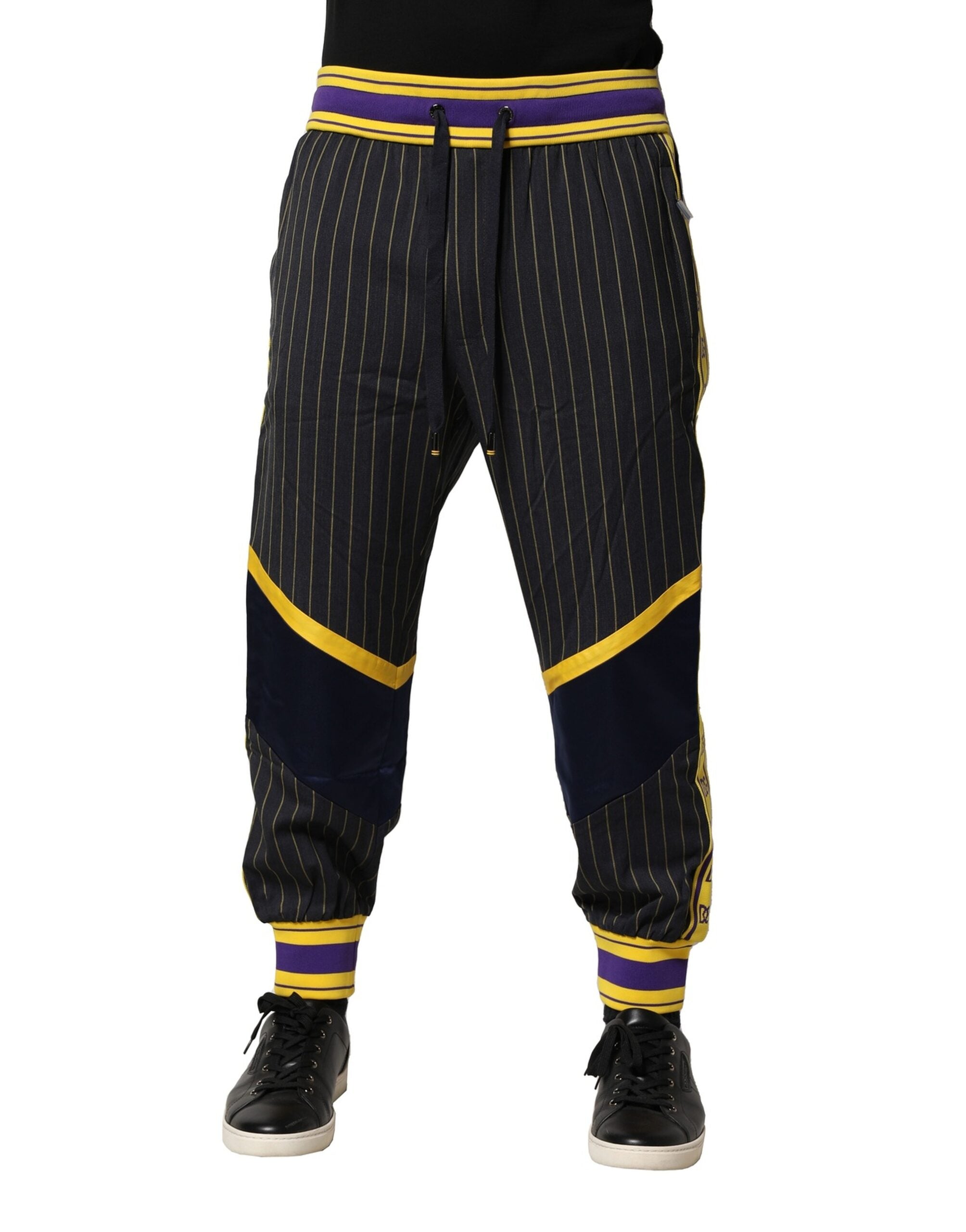 Dolce & Gabbana Multicolor Stripes Wool Jogger Men's Pants