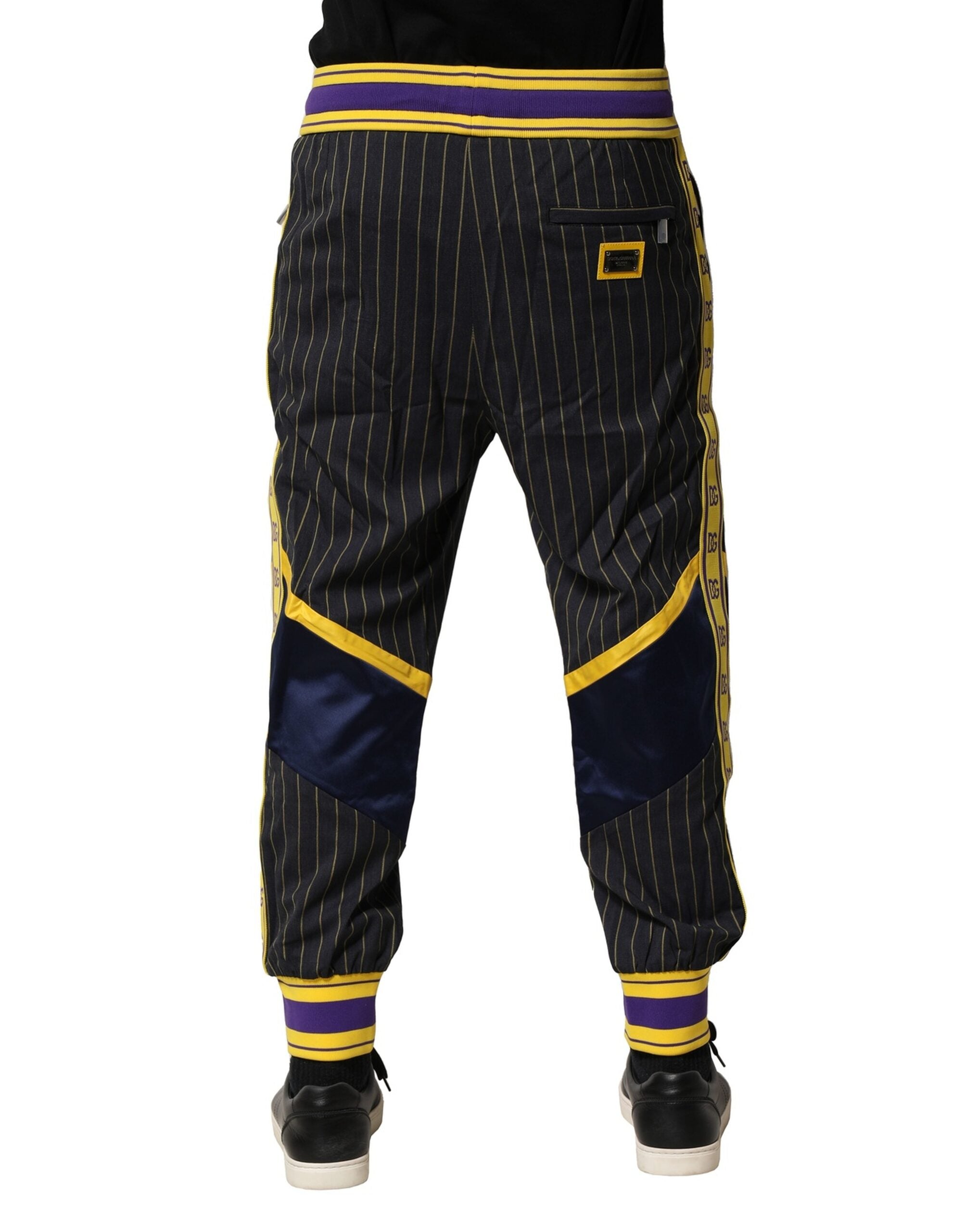 Dolce & Gabbana Multicolor Stripes Wool Jogger Men's Pants