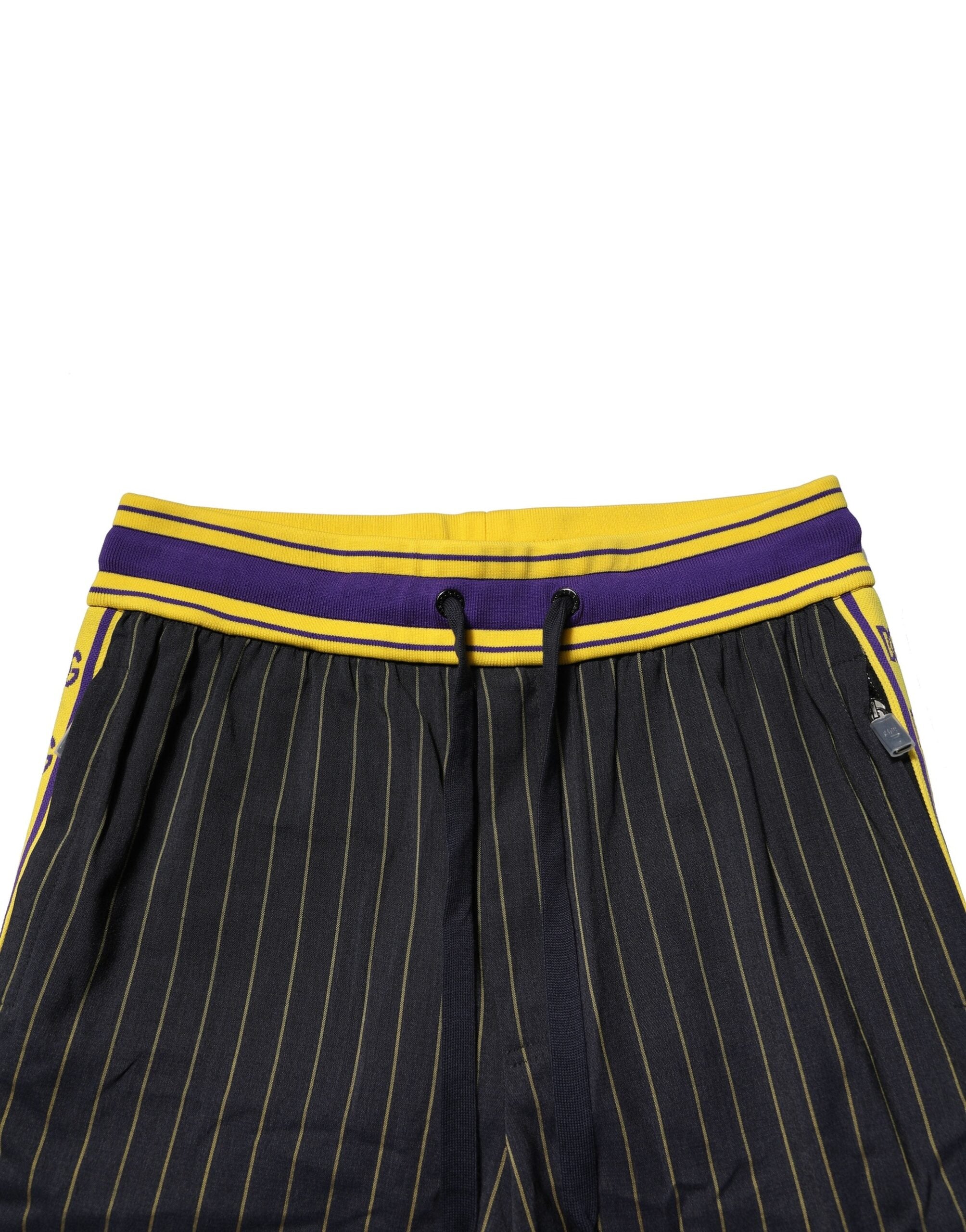 Dolce & Gabbana Multicolor Stripes Wool Jogger Men's Pants