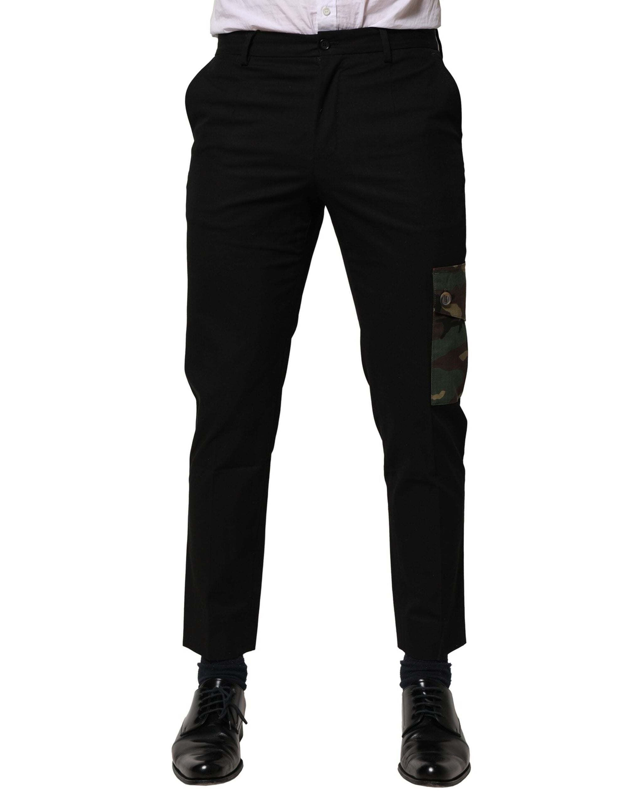 Dolce & Gabbana Black Cotton Cargo Dress Men Men's Pants